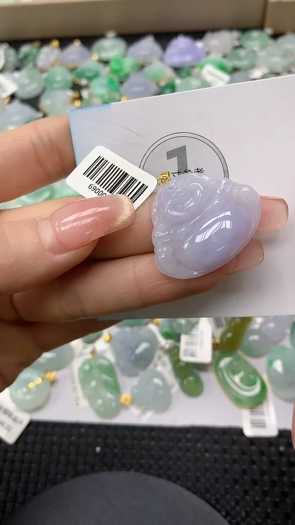 颈饰18K金镶嵌翡翠a货支持复检百元以上9元证书费自理