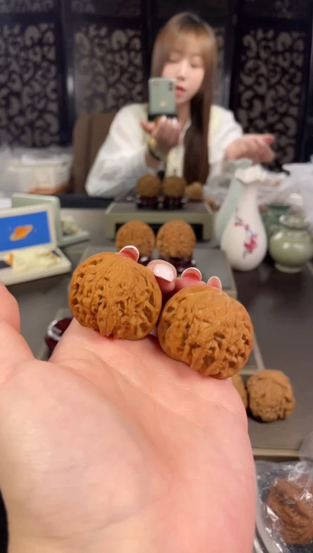 【闪购商品】文玩核桃把件磨盘38尺-8