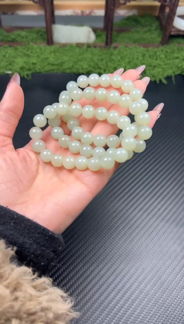 未镶嵌手串和田玉且末微色差近矿卡10多样性发货拍一发一J