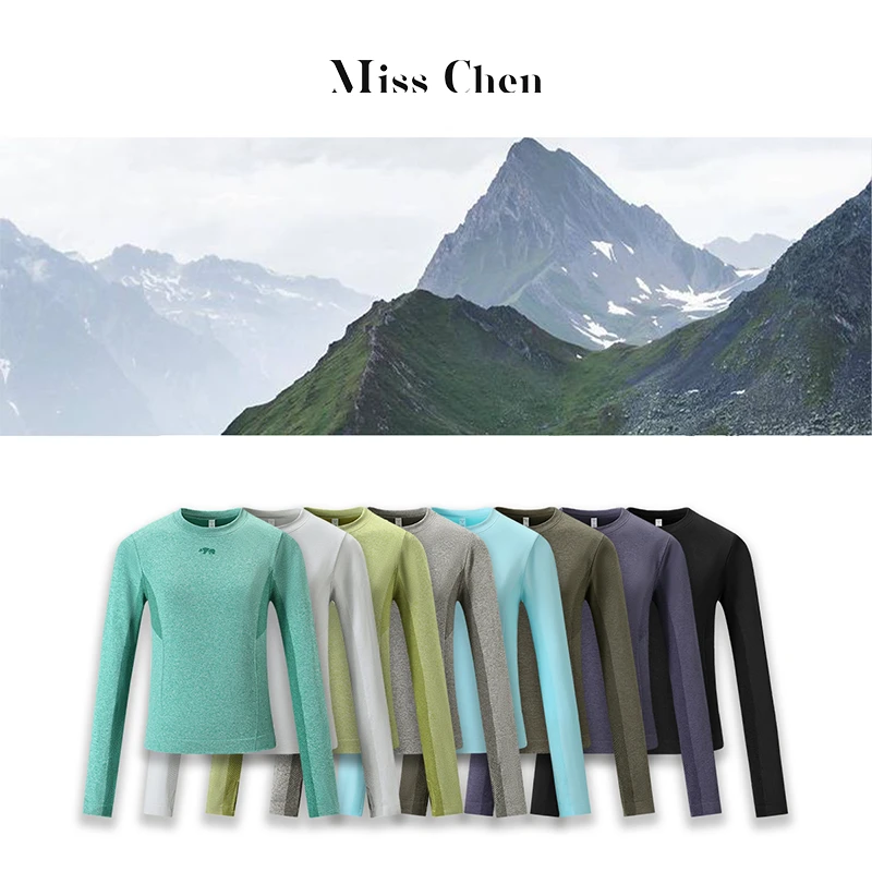 Miss Chen 【品牌】无缝一体针织高弹加厚运动速干衣保暖长袖女