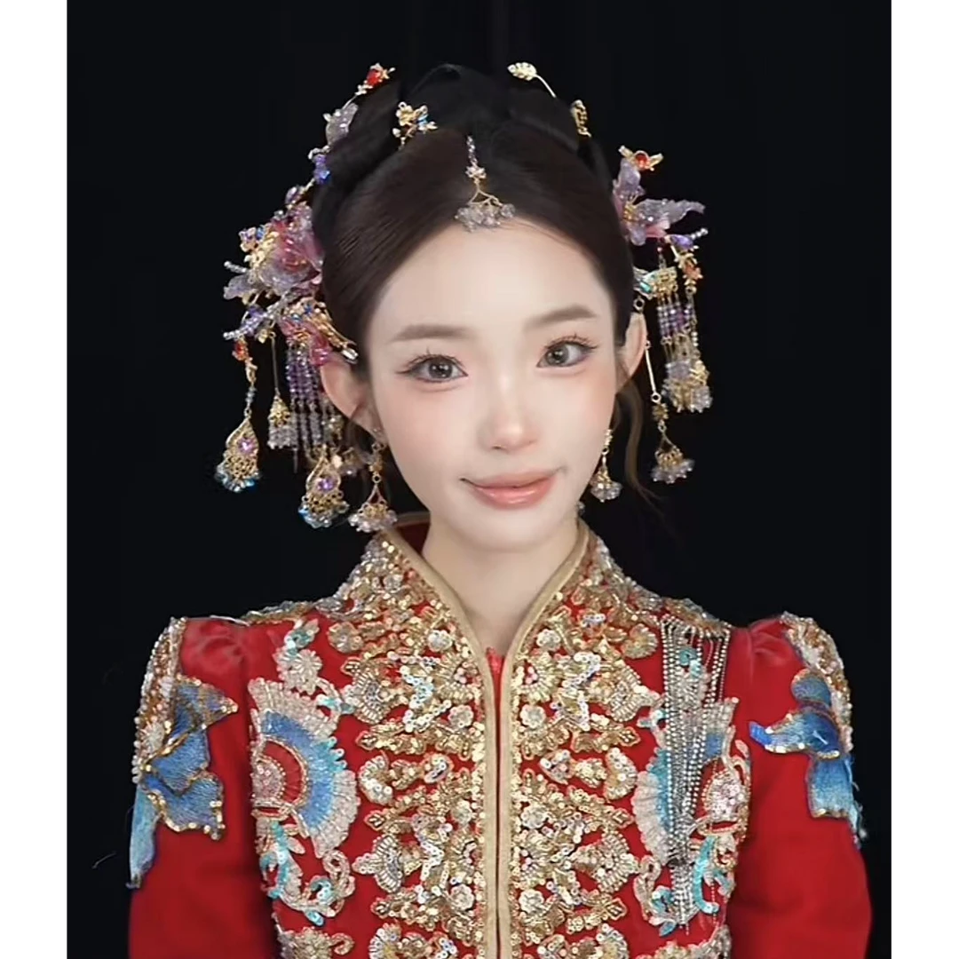 合金婚庆饰品 2025手作新款重工新娘中式结婚饰品330