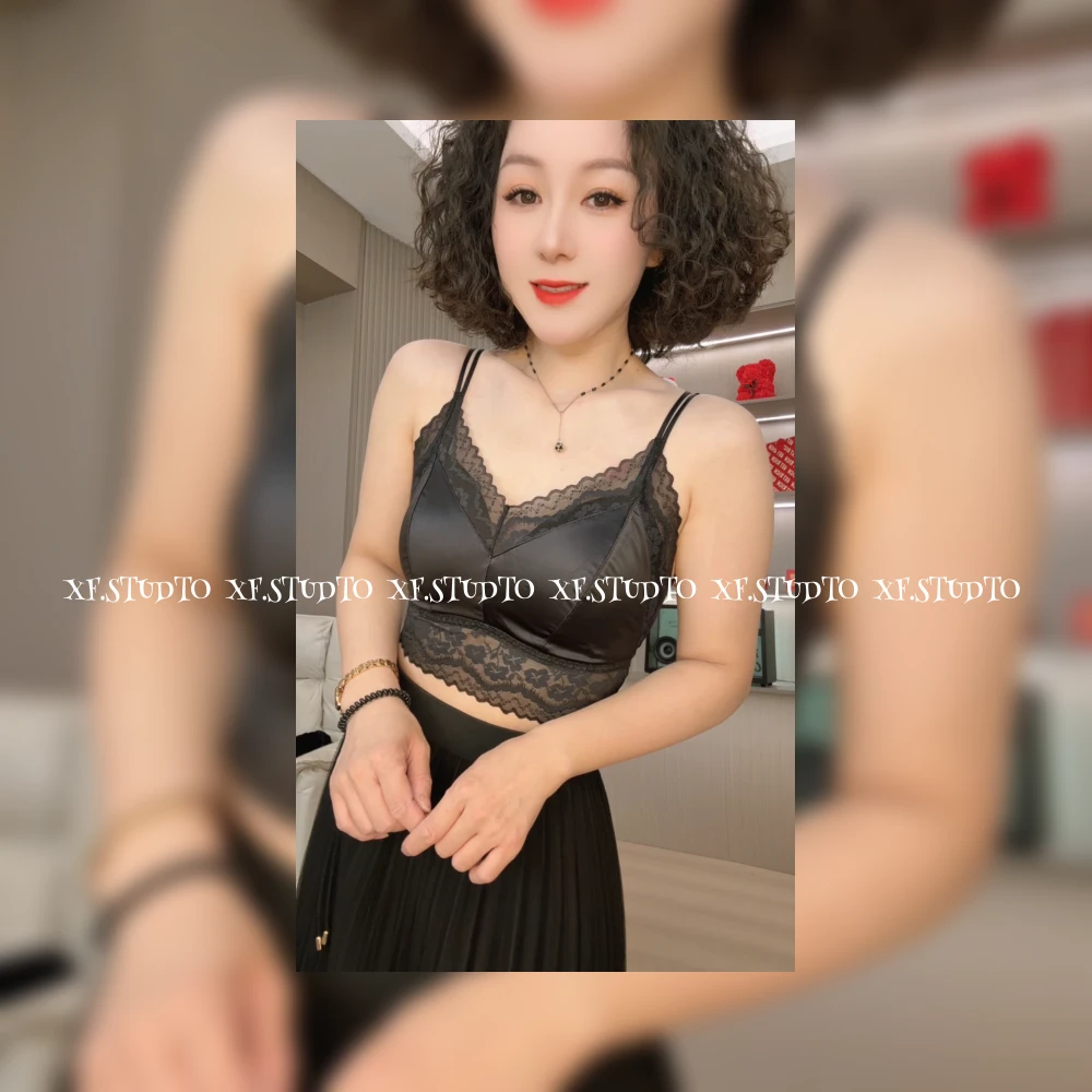 『XF』轻奢缎面蕾丝美背