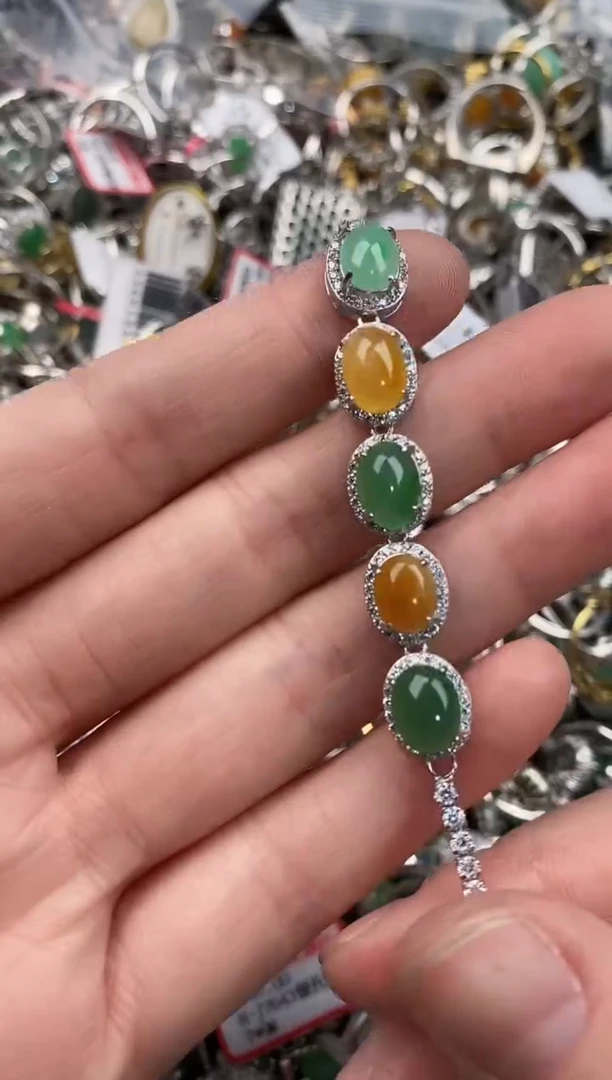 银S925镶嵌戒指翡翠777               9