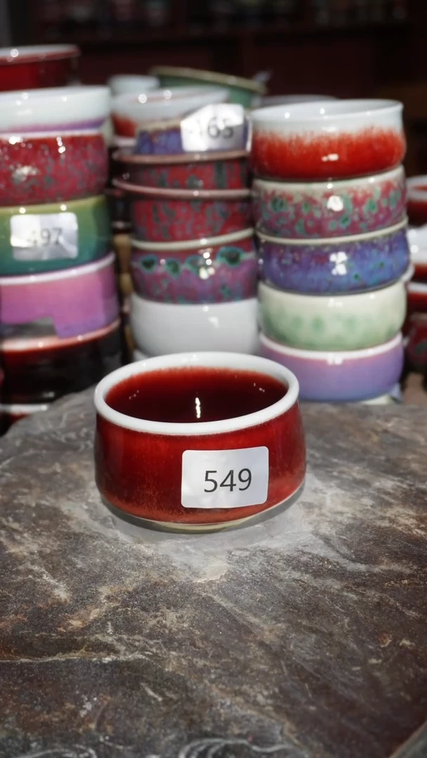 摆件陶精品窑变钧瓷茶器