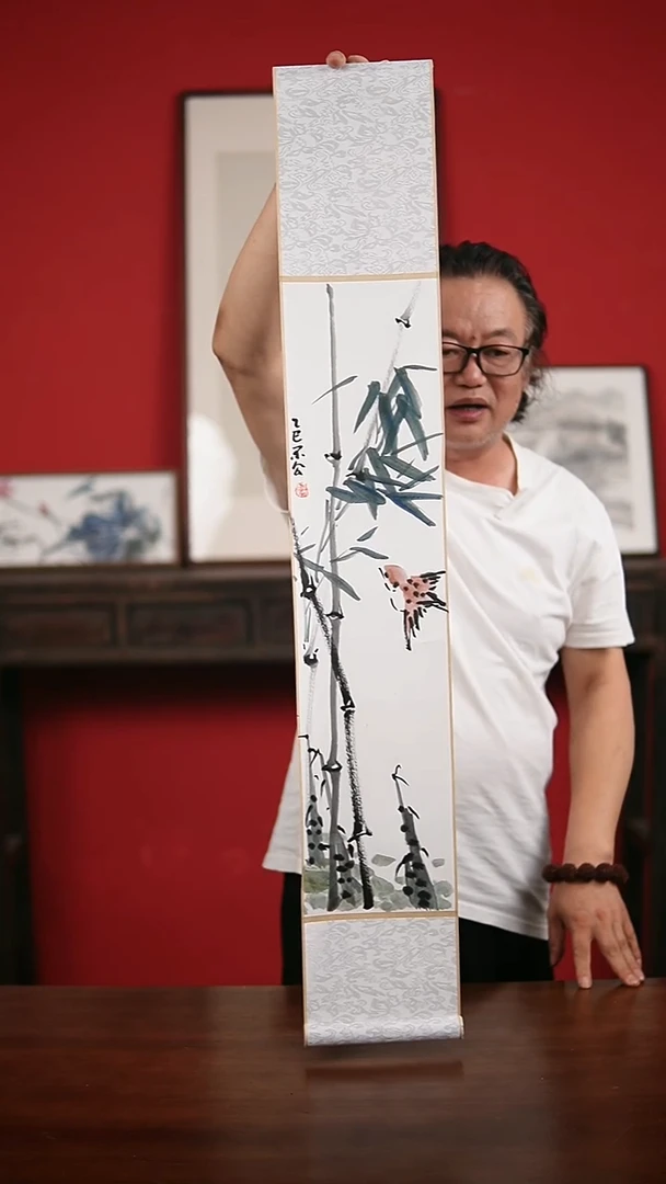 国画手写手绘-17*110卷轴