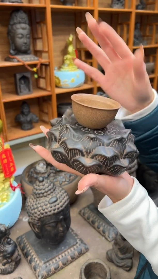 陶土莲蓬实心底座