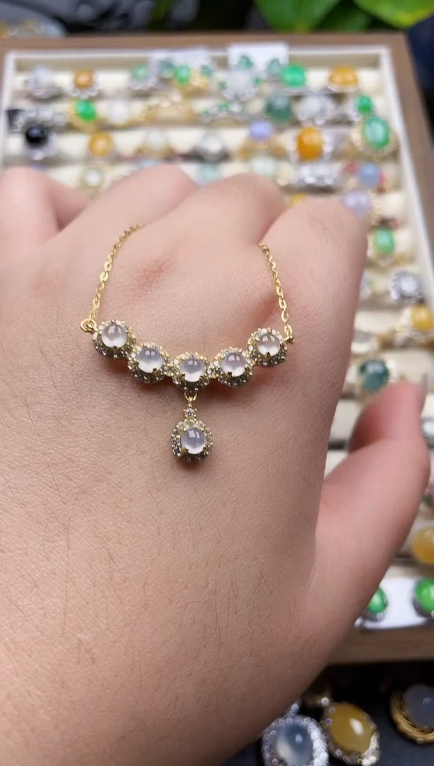 颈饰银S925镶嵌翡翠96