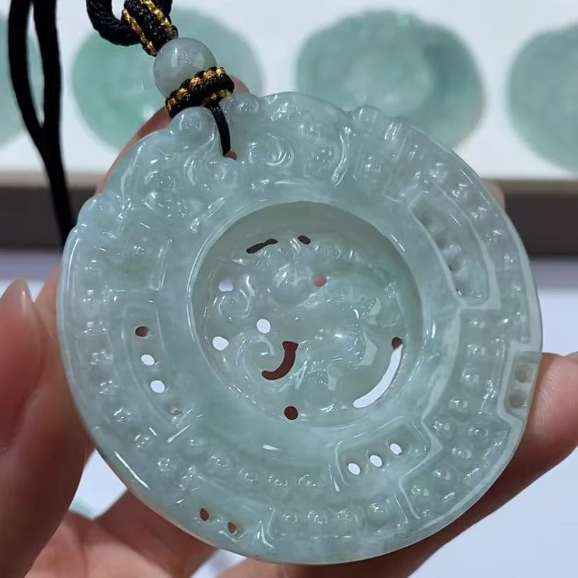 284687/天然缅甸翡翠A货时来运转吊坠 多样性一件发