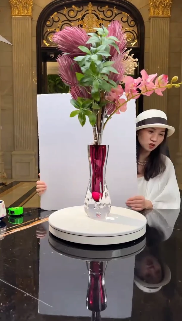 摆件AJ1010103金红琉璃花器