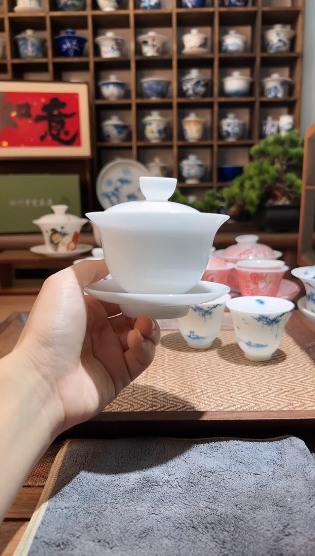 【闪购商品】冰种三才盖碗