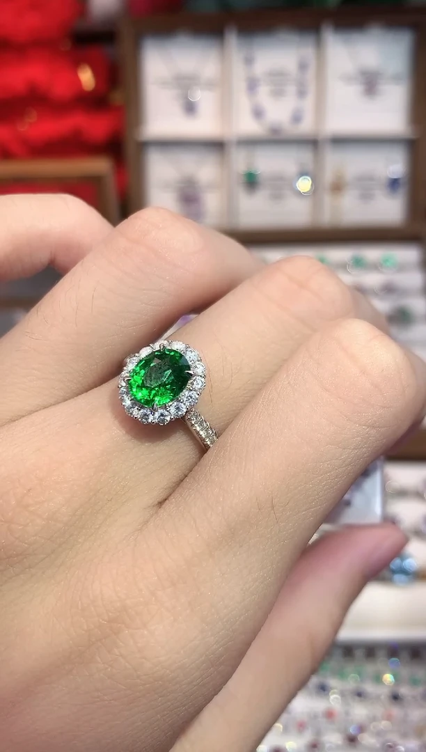 18K金镶嵌戒指石榴石（沙弗莱）2.06ct/天然宝石/七天无理由