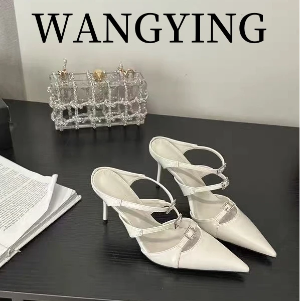 【XIAOYU】时尚设计一字带水钻尖头凉鞋50170033  514