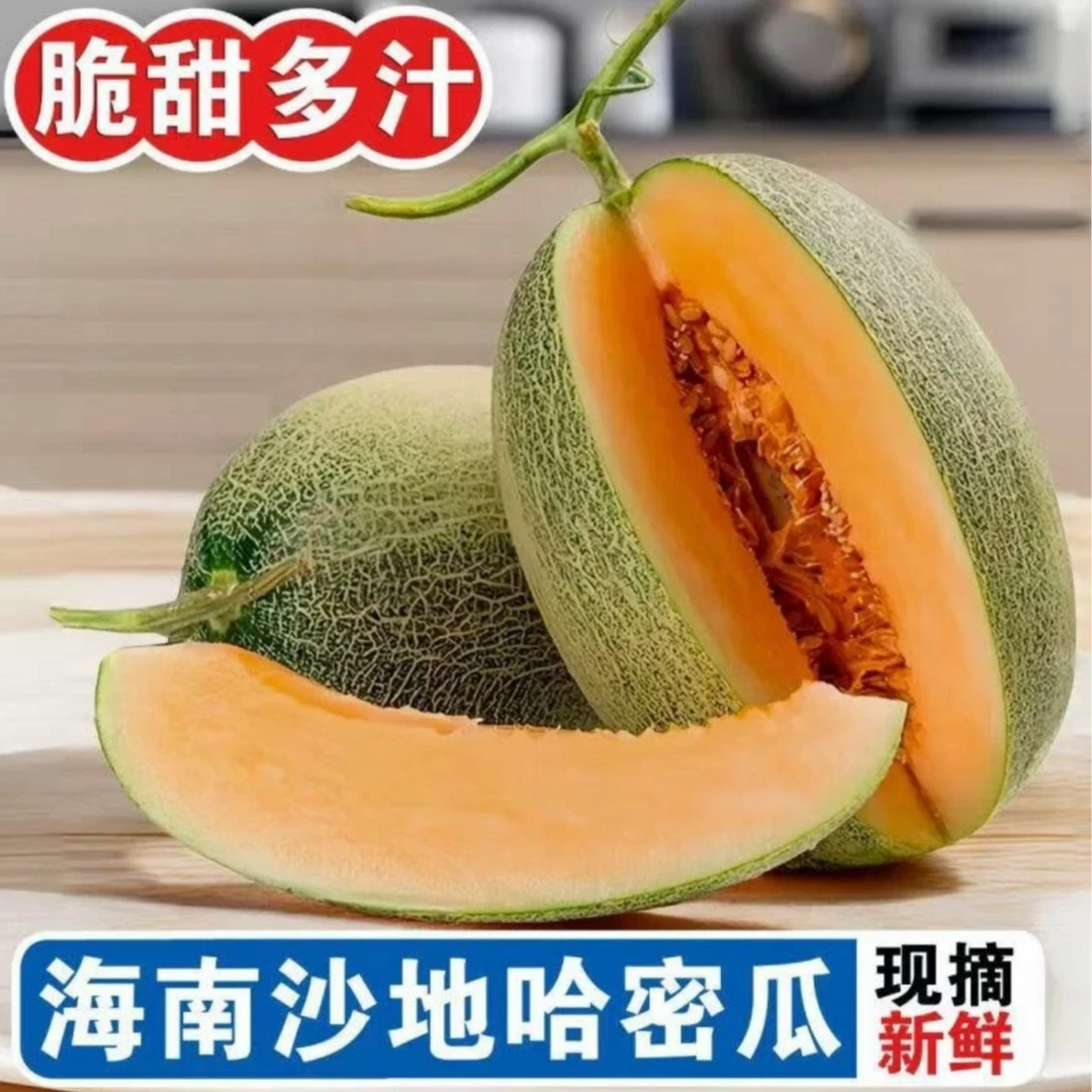 【顺丰包邮】正宗海南海沙地哈密瓜 当季水果净重6斤以上