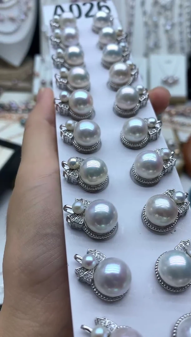 淡水珍珠银S925镶嵌吊坠(不含链)多样性发其一