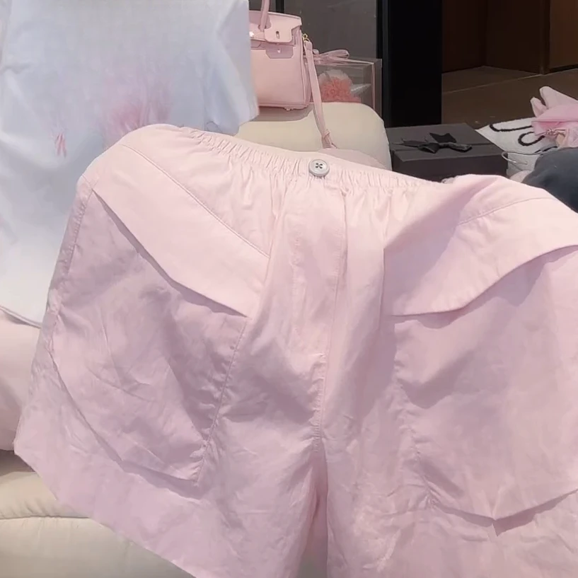 夏日必穿短裤 设计感大口袋a字版轻薄高级裤C5254