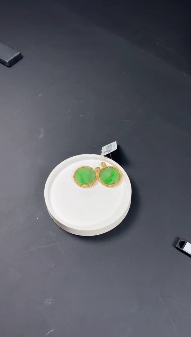 颈饰18K金镶嵌翡翠K505-93无事牌多样性发一件