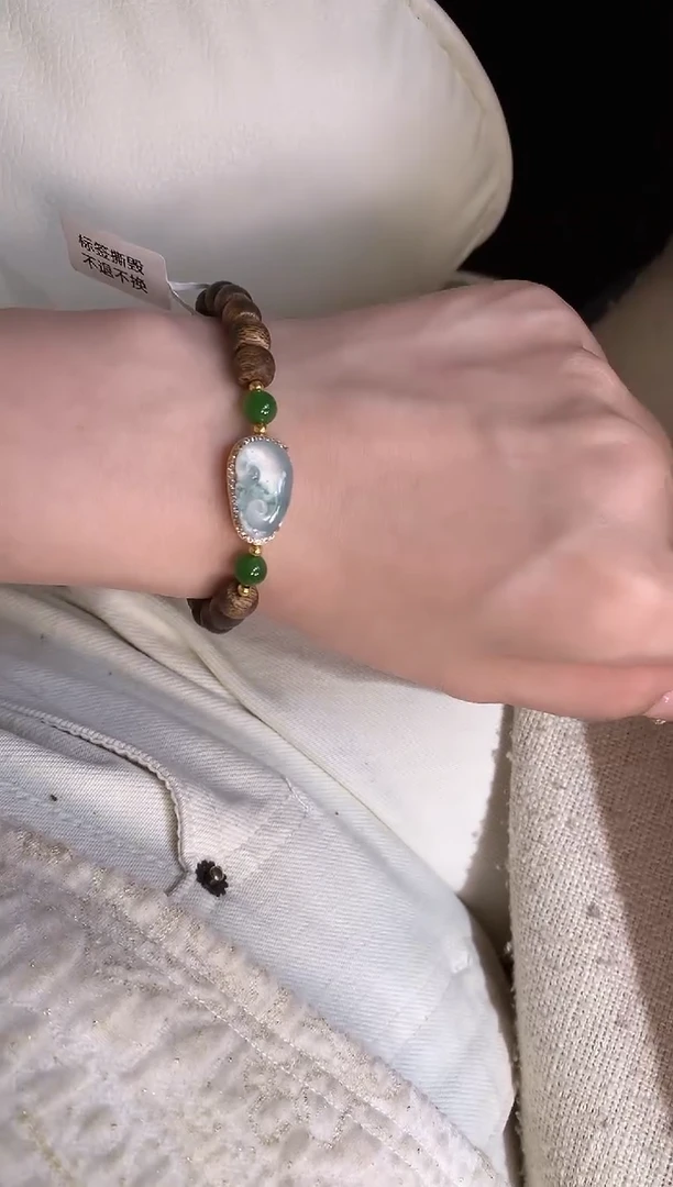 银S925镶嵌手串翡翠手串