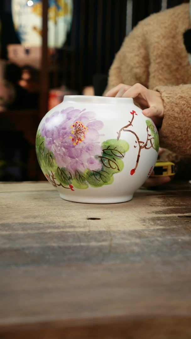 【闪购商品】瓷片景德镇纯手工釉下彩精品花瓶