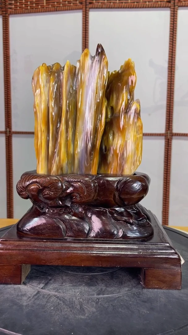 未镶嵌珠宝奇石硅化玉高29