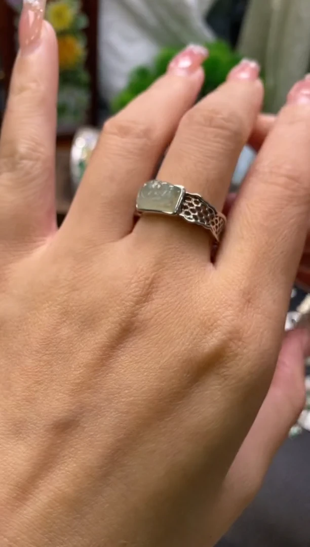 颈饰银S925镶嵌翡翠净货14961