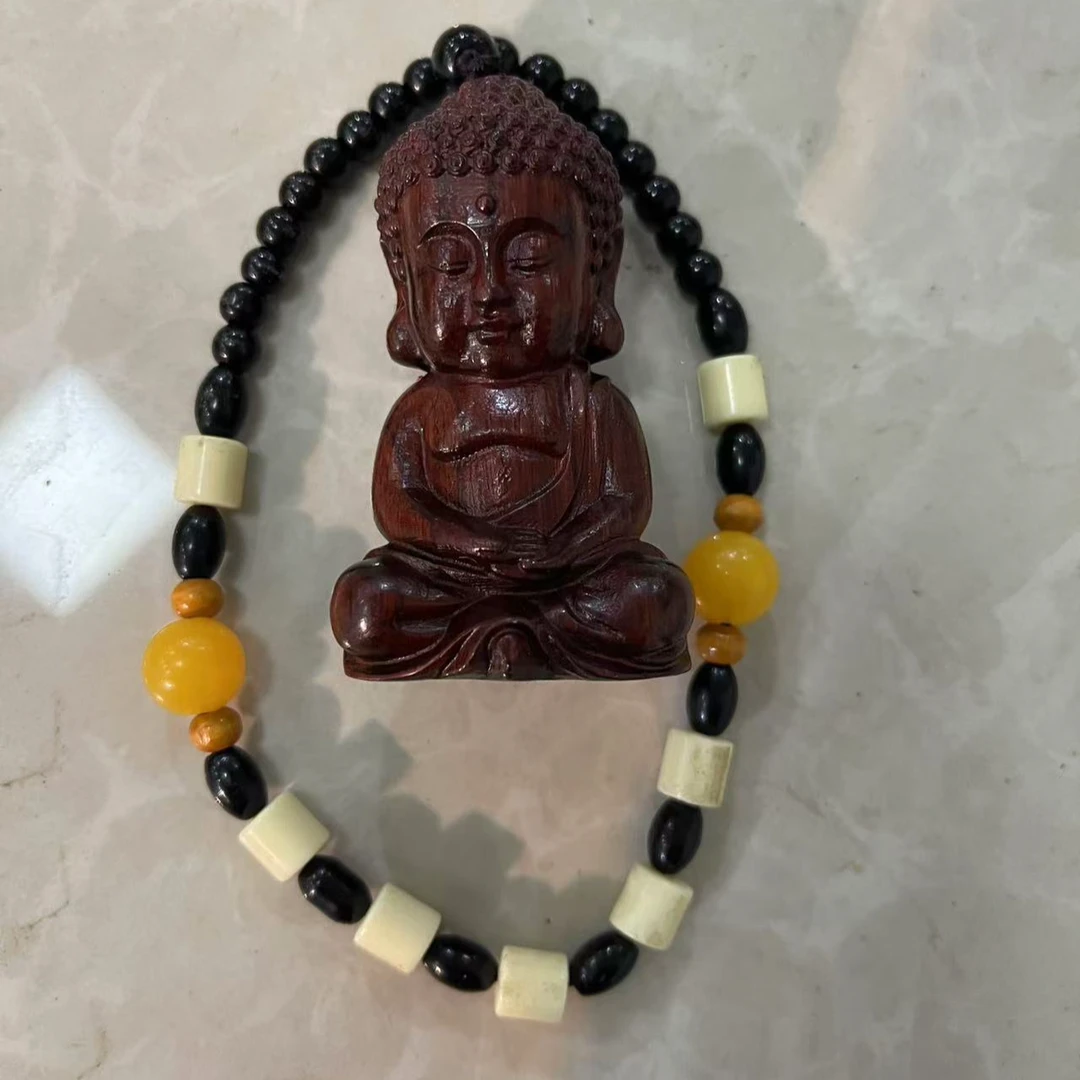 老花梨木小菩萨把件