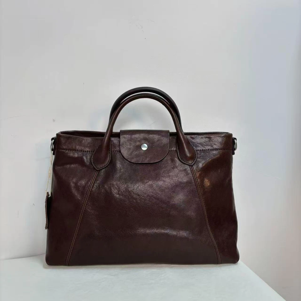 【中古手提】水晶植鞣牛皮手提斜挎包