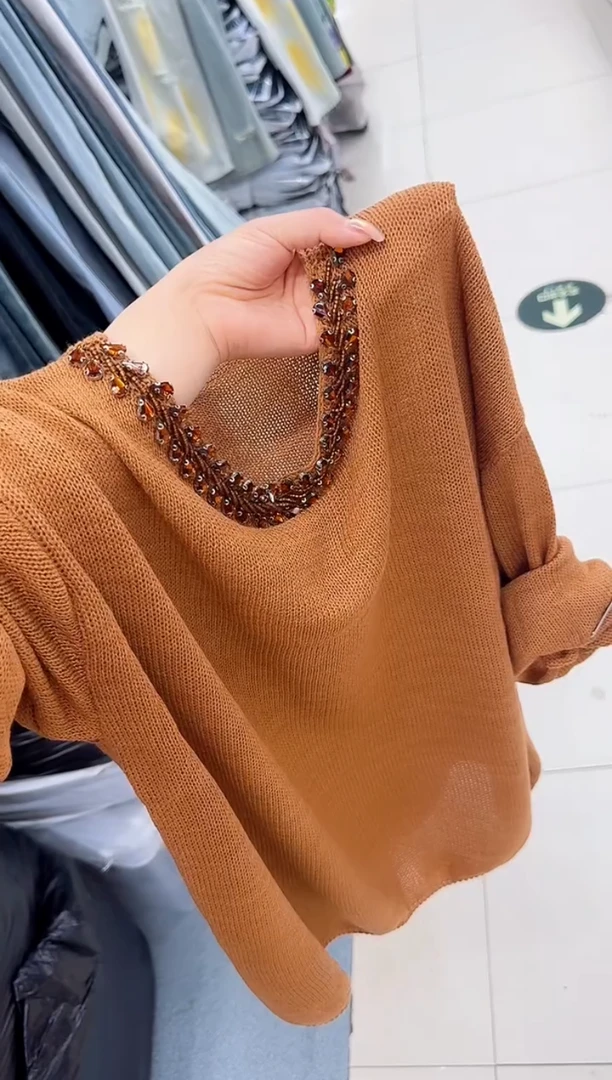 欧货2025早秋新款重工气质洋气针织长袖t袖时尚减龄显瘦上衣女