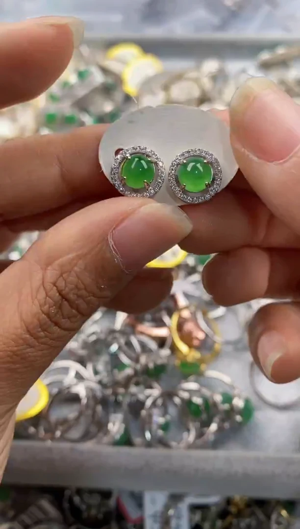 银S925镶嵌戒指翡翠222---8