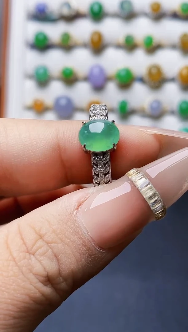 银S925镶嵌戒指翡翠1370