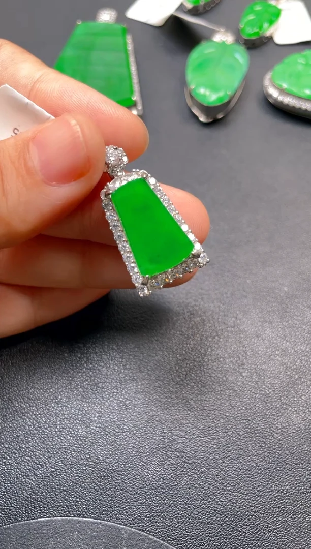 银S925镶嵌挂件翡翠dz1