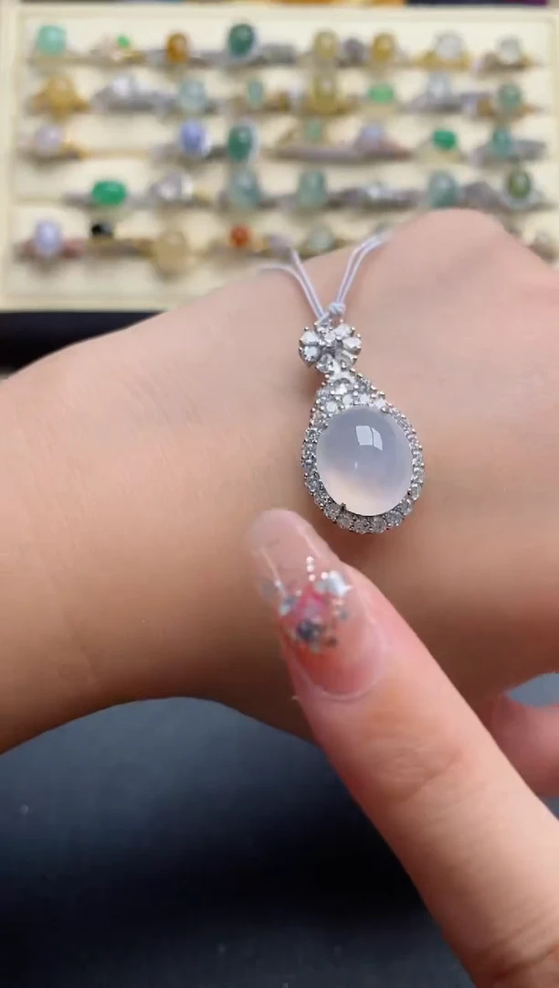 银S925镶嵌戒指翡翠2222222+4