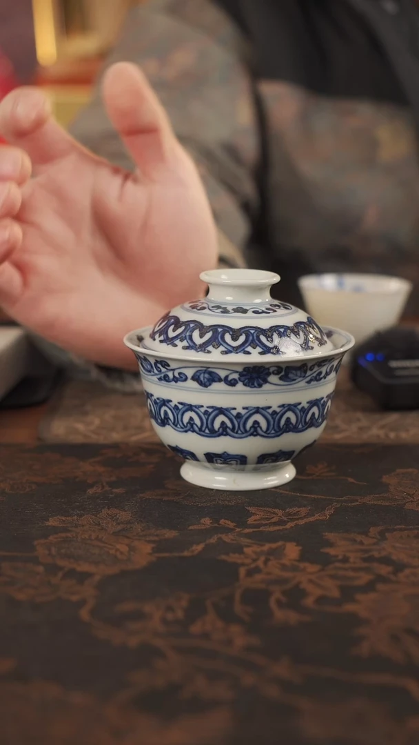 盖碗瓷仿明宝象盖碗两才
