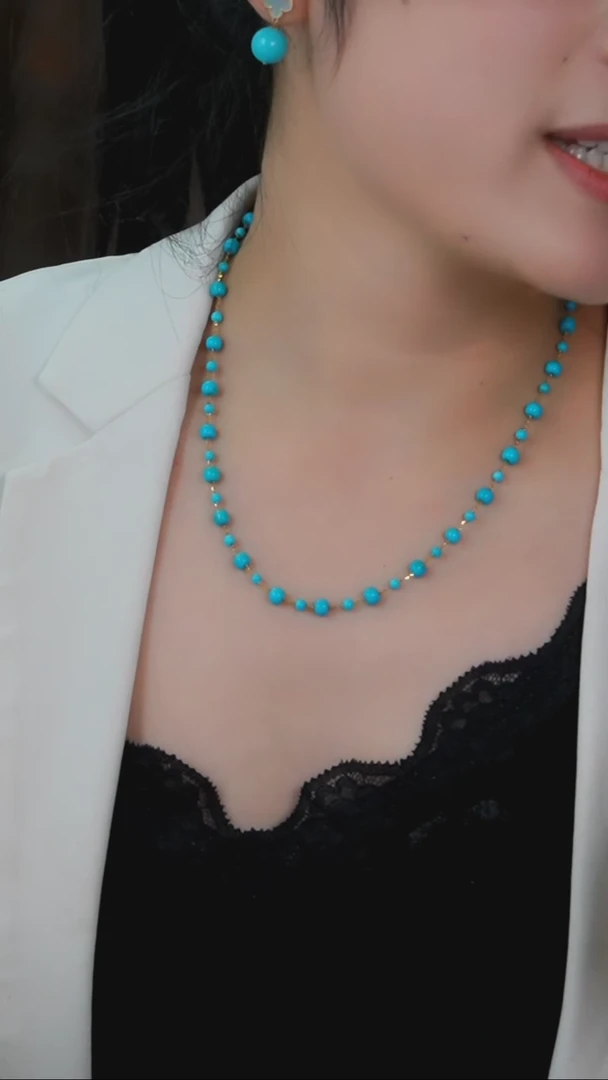 【闪购商品】绿松石项链18K金镶嵌发货一件