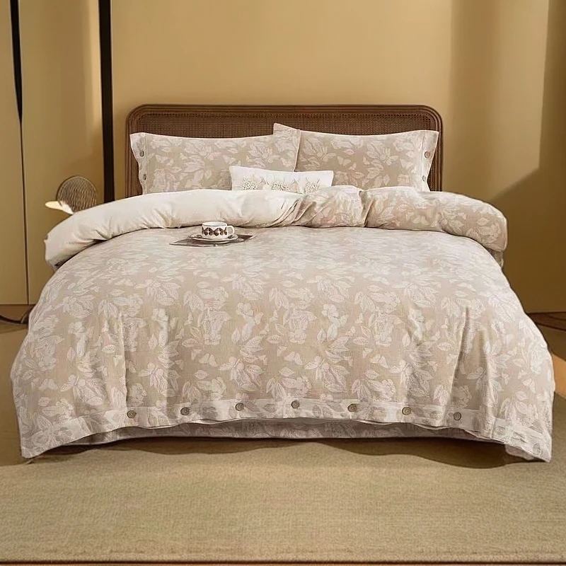 法国进口A类無染本色高端亚麻雨露麻四件套加厚双层纱亚麻四件套