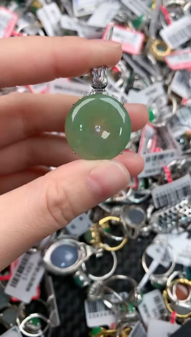 银S925镶嵌戒指翡翠444---2