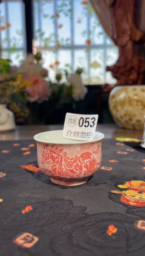 瓷孤品福利青花手绘轻雨