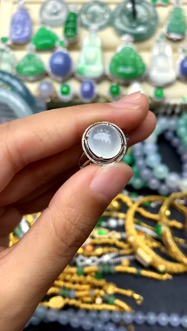 翡翠戒指18K金镶嵌303-中国好珍宝