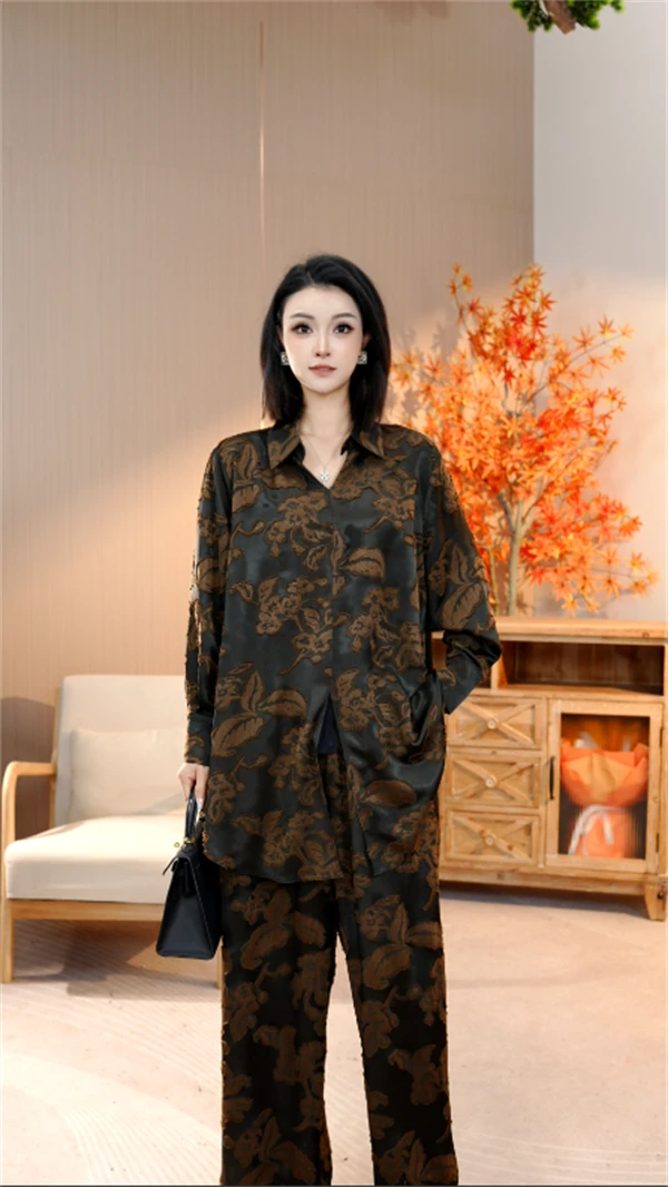 春款上新【春风】气质时尚上档次洋气高档上衣裤子大码套装-9997#