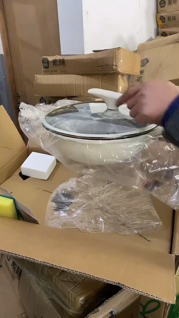 素味鲸鱼陶瓷炒锅30有盖