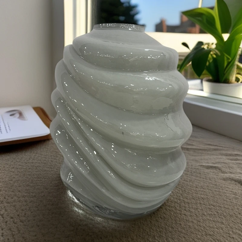 Q51-微瑕螺纹花瓶ins花瓶轻奢百搭花瓶-KP-