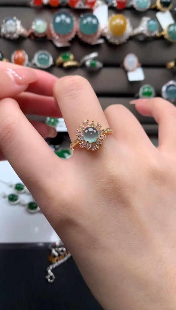 【闪购商品】翡翠戒指银S925镶嵌7246