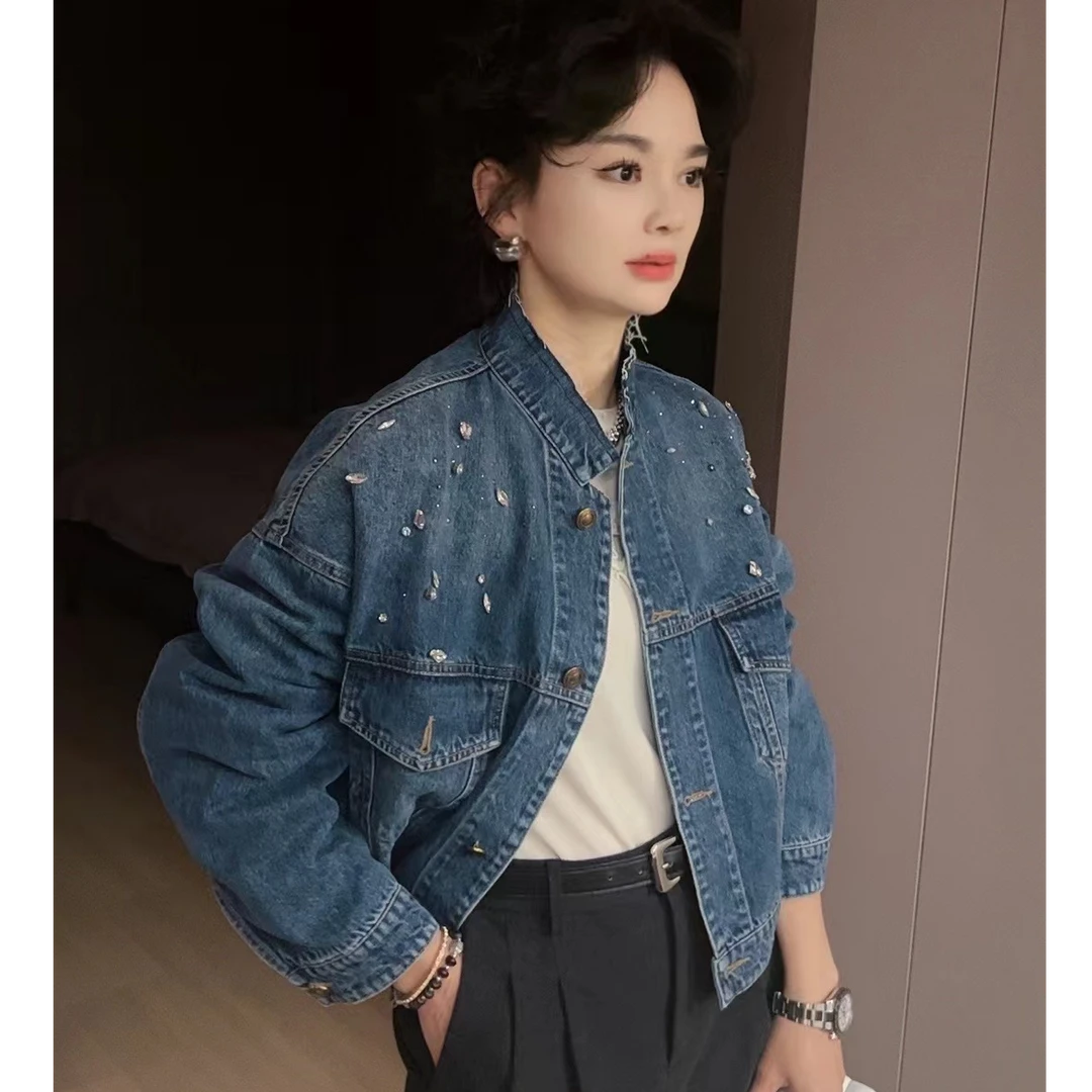 ZM25年春季新款高级感缝钻牛仔外套25901