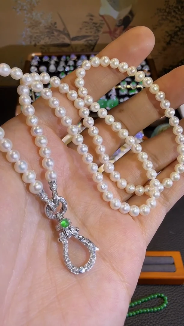 【闪购商品】淡水珍珠颈饰18K金镶嵌精工重金版珍珠万能链