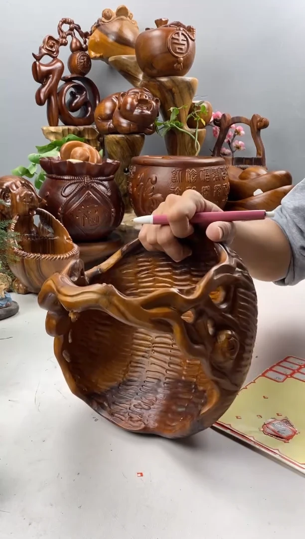 香樟木71南瓜提篮/尺寸