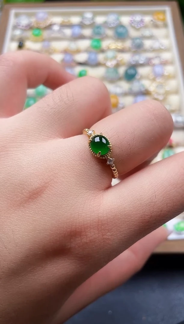 银S925镶嵌戒指翡翠55