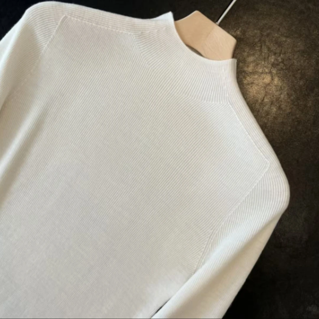 新澳100%超细羊毛德机无缝一体裸肤羊毛打底衫可机洗3