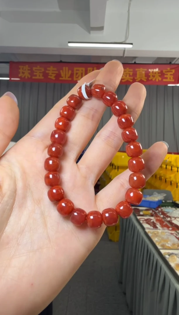 手串未镶嵌南红玛瑙南红老型珠单圈约9*8mm
