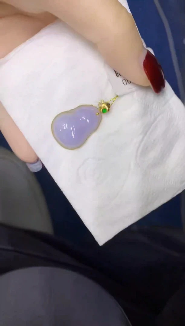 颈饰18K金镶嵌翡翠缅甸天然翡翠A货