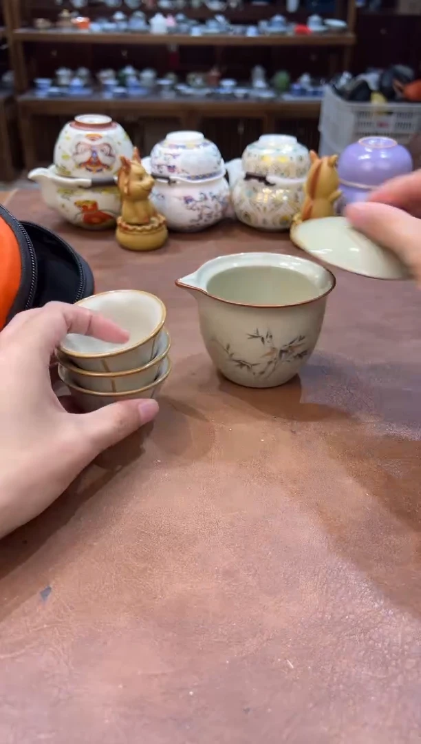 真的很便宜会开片的旅行茶具