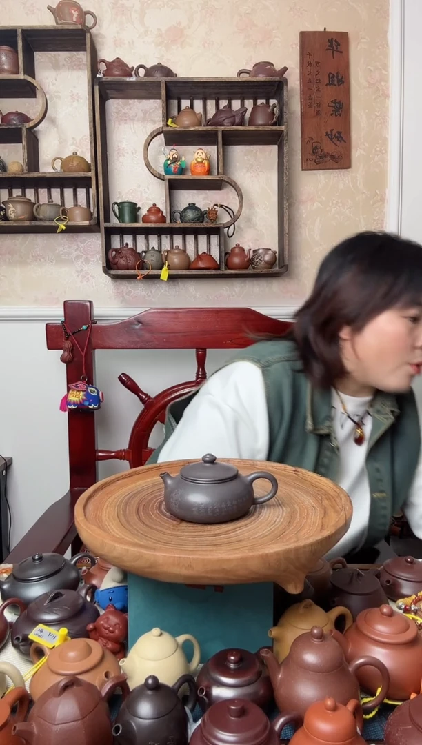 【闪购商品】紫砂茶壶天青   刻绘寒江180-200CC